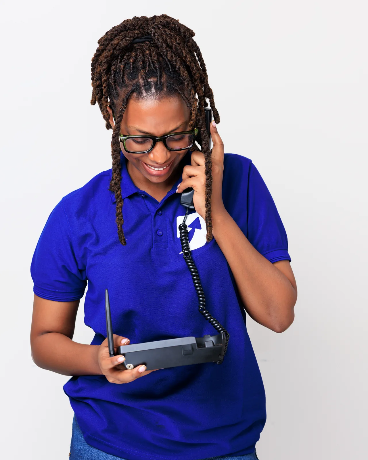 A Drop-Off team member answering the phone